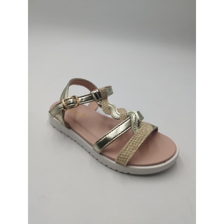 Sandalias niña trenzada brillos