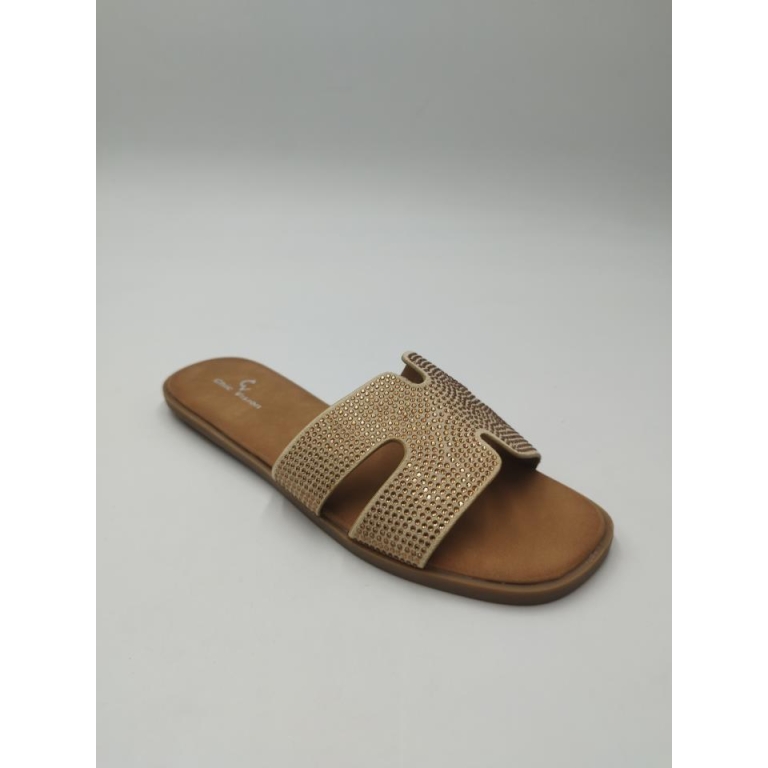 Sandalias planas pala brillantes