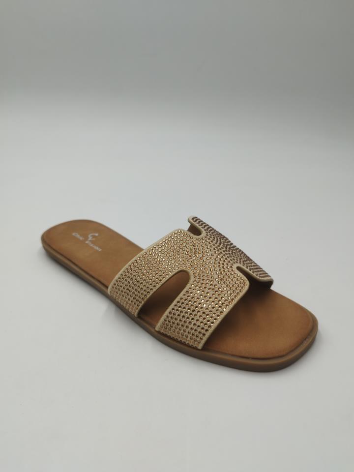 Sandalias planas pala brillantes
