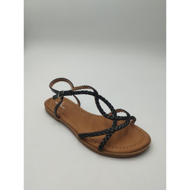 Sandalias planas trenzada con plantilla de gel