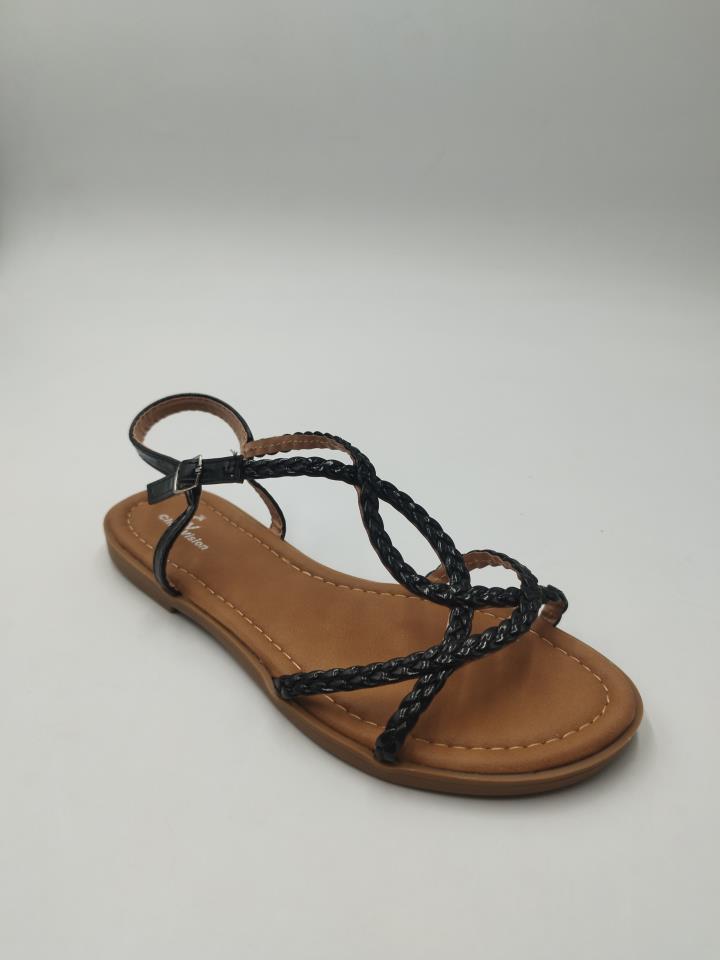 Sandalias planas trenzada con plantilla de gel