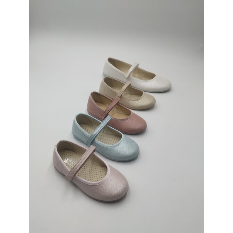 Zapatos de vestir niña con brillo y velcro