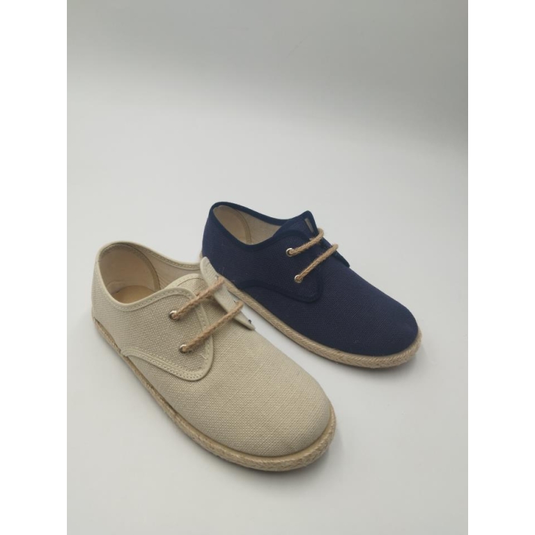 Zapatos de vestir niño rafia con cordoneras