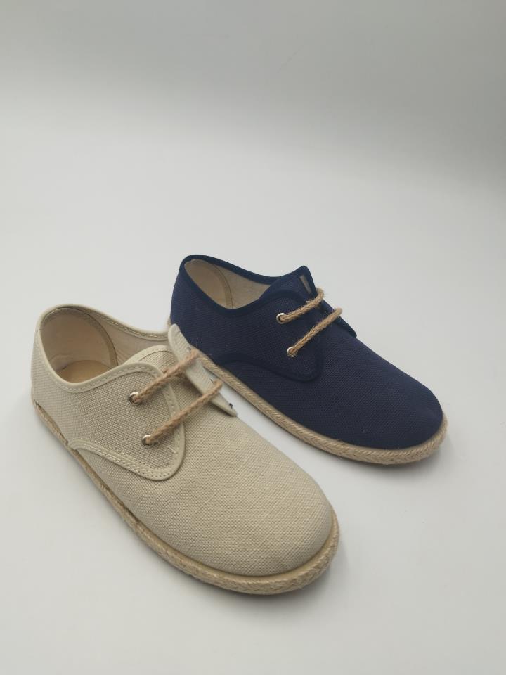 Zapatos de vestir niño rafia con cordoneras