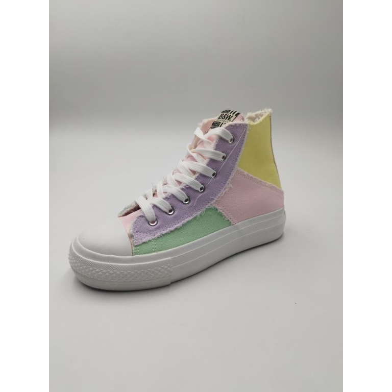 Botin puntera multicolor lona
