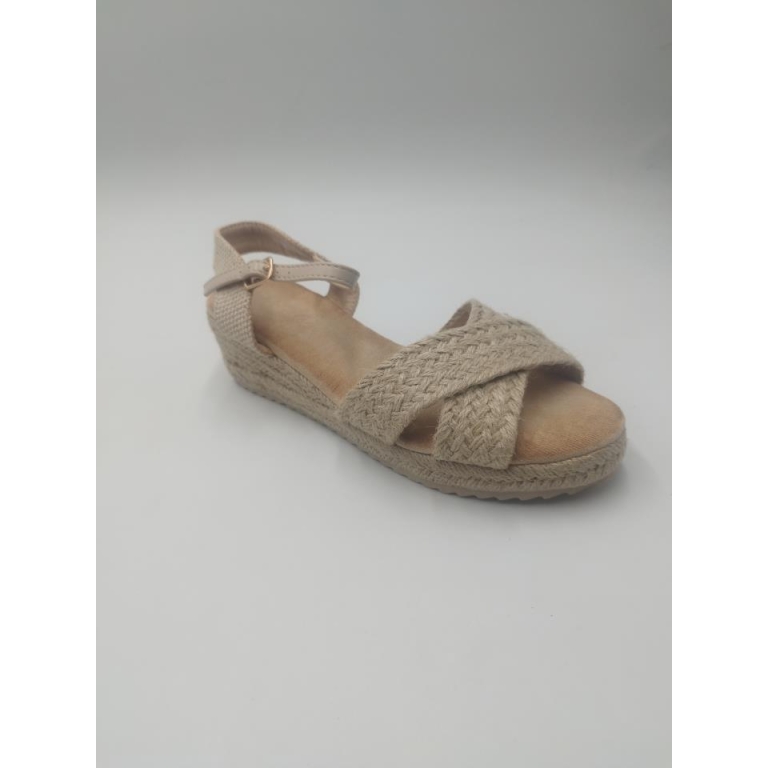 Esparteñas de señora cruzada con cuña 5 cm