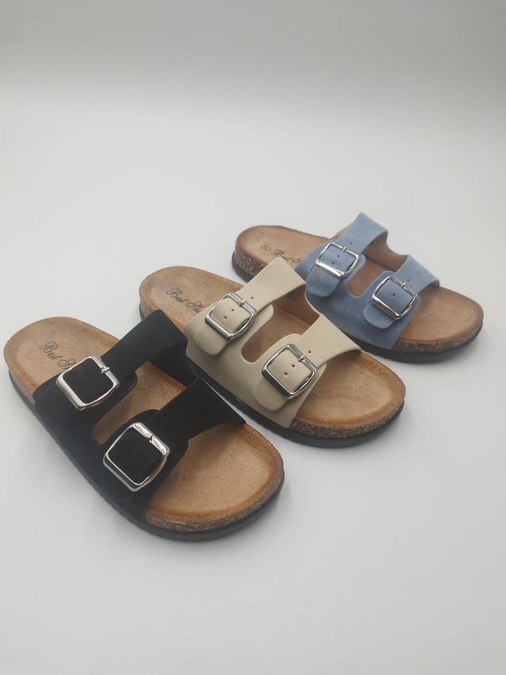 Sandalias planas hebillas plantilla bio