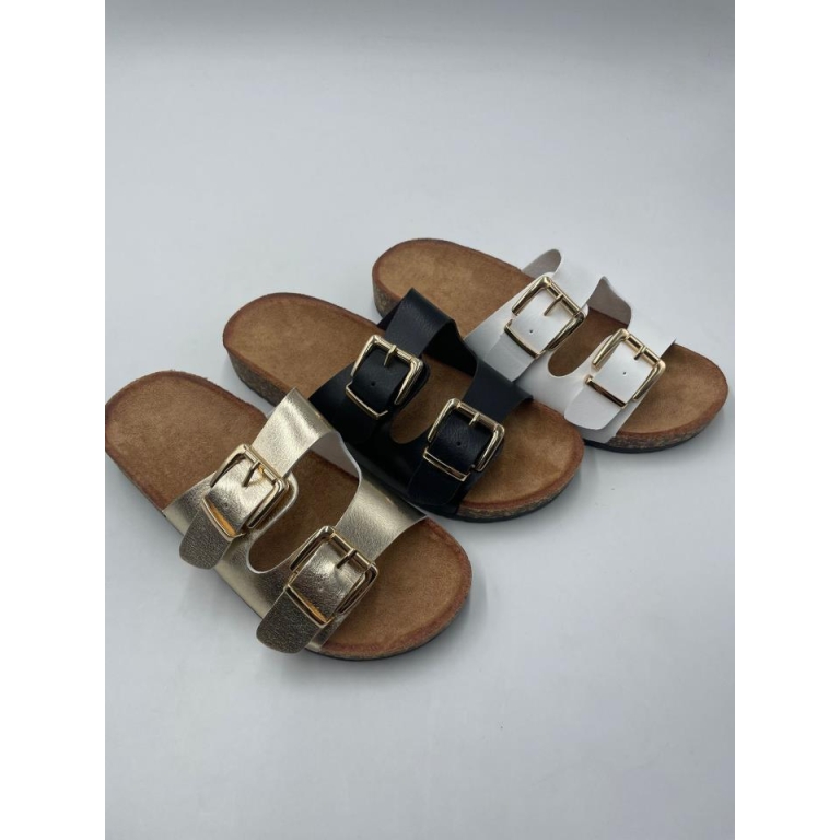 Sandalias planas hebillas suela bio