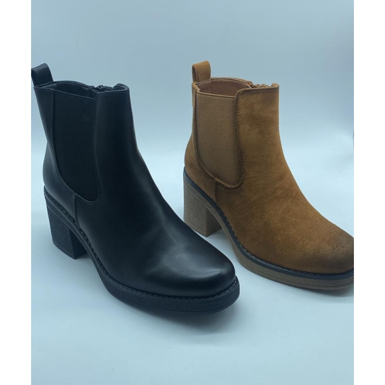 Botin serraje tacón cuadrado