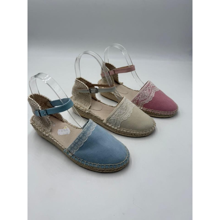 Esparteñas niña atada con hebilla con 4 cm