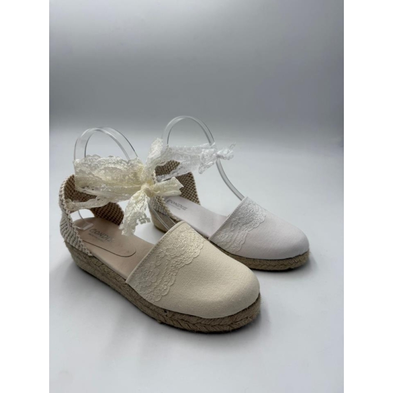 Esparteñas niña con tull cuña 4cm