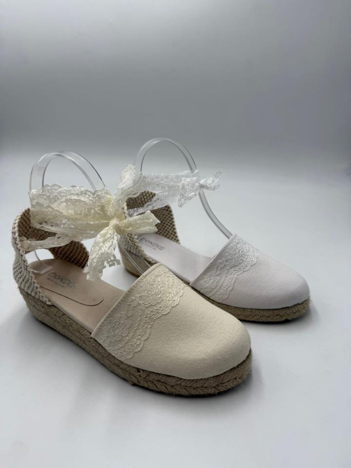 Esparteñas niña con tull cuña 4cm