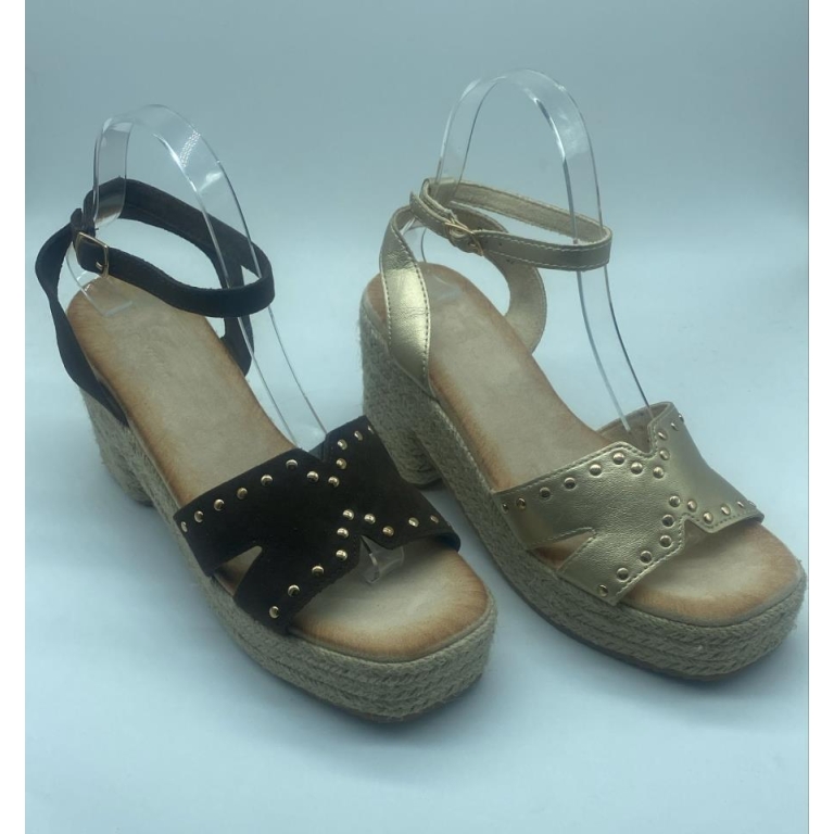 Esparteñas de señora tacon tachuelas