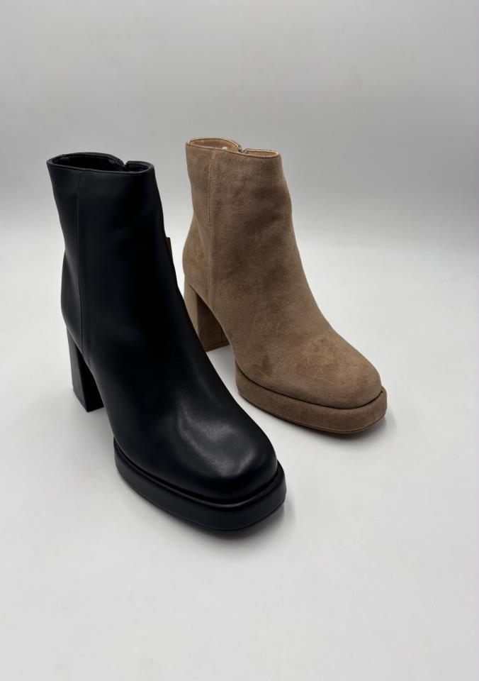 Botin plataforma con cremallera lateral