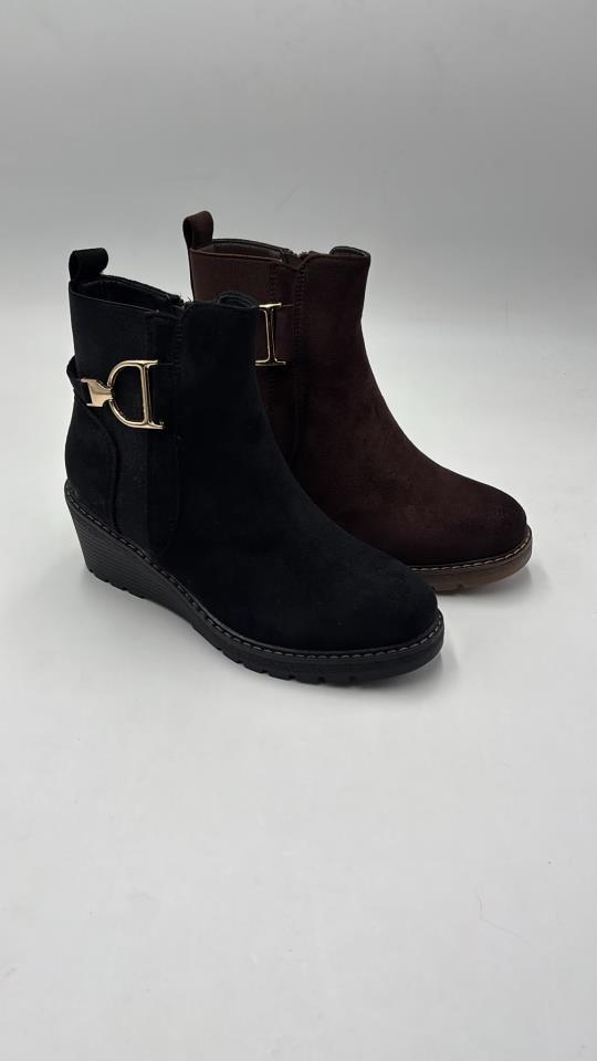 Botin cuña 6 cm serraje